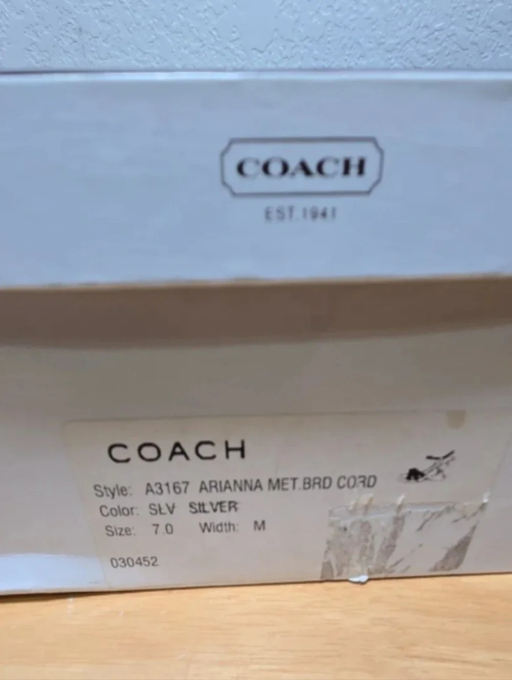 COACH Arianna Metalkuc Braided Cord Wedge Sandal 7 NEW In Box